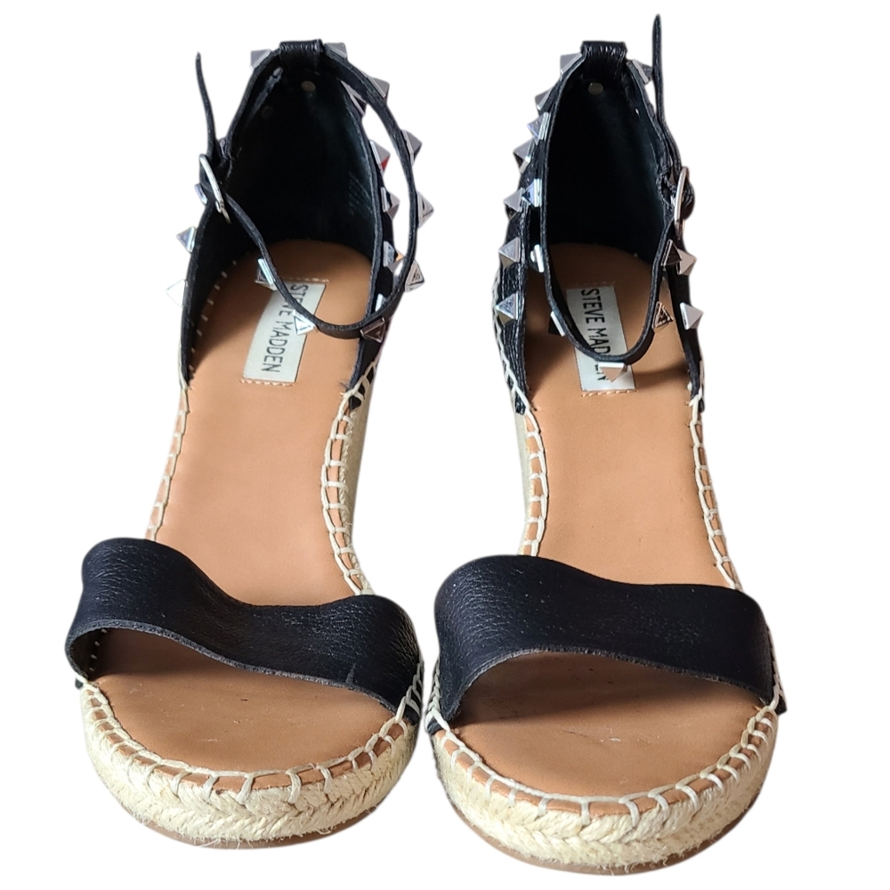 STEVE MADDEN | PRESTO LEATHER | WEDGE ESPADRILLES | SIZE 8.5 - Picture 2 of 10